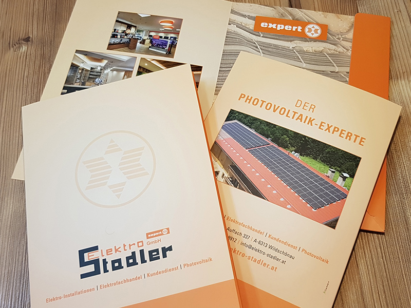 Individuell gestaltete Angebotsmappen für Elektro Stadler